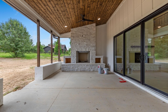 7312 Walker Rd, Fairview, TN 37062 - view of patio featuring an outdoor stone fireplace