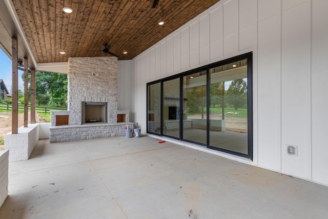 7312 Walker Rd, Fairview, TN 37062 - view of patio / terrace with an outdoor stone fireplace