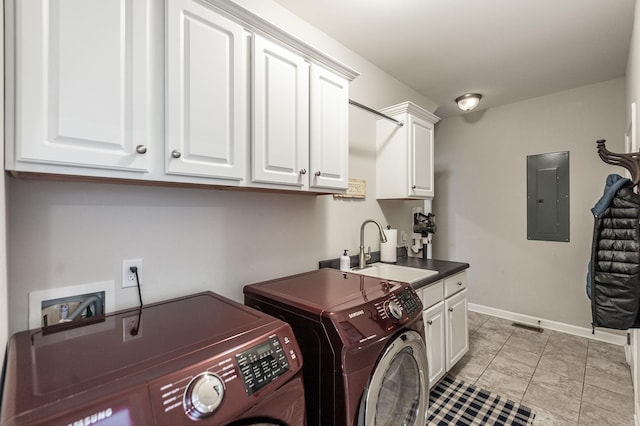 2044 Albatross Way, Gallatin, TN 37066 - washroom with electric panel, cabinet space, and separate washer and dryer