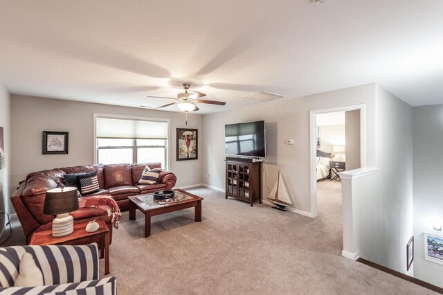 2044 Albatross Way, Gallatin, TN 37066 - living room featuring light carpet and ceiling fan