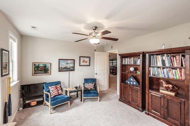 2044 Albatross Way, Gallatin, TN 37066 - living area with light colored carpet and a ceiling fan