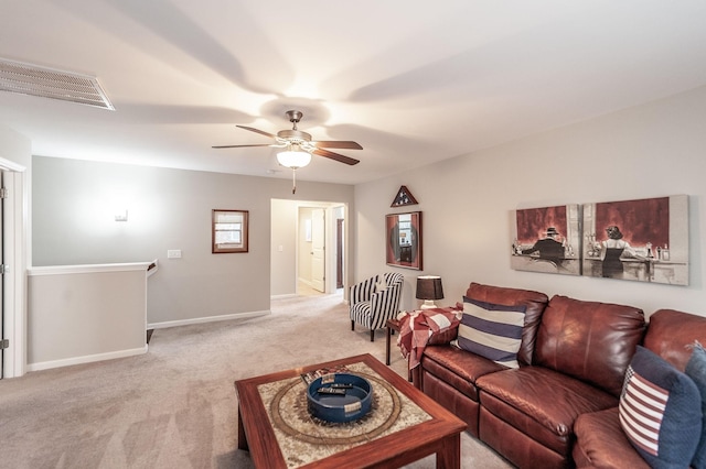 2044 Albatross Way, Gallatin, TN 37066 - living room featuring light colored carpet and ceiling fan
