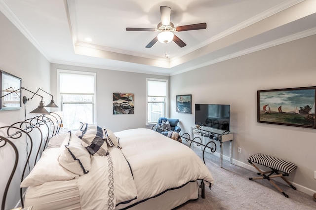 2044 Albatross Way, Gallatin, TN 37066 - carpeted bedroom with a tray ceiling, ornamental molding, and a ceiling fan