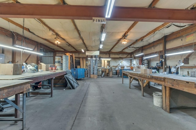 1010 Scott Rd, Bethpage, TN 37022 - miscellaneous room featuring a workshop area and unfinished concrete floors