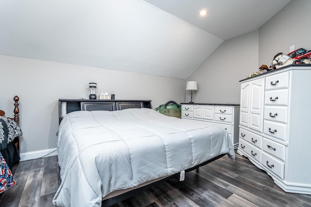 3134 Friars Bridge Pass, Franklin, TN 37064 - bedroom with dark wood-style flooring, lofted ceiling, and recessed lighting
