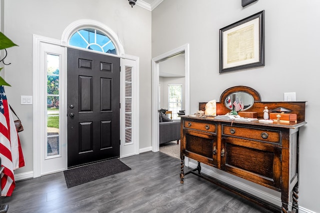 3134 Friars Bridge Pass, Franklin, TN 37064 - entryway featuring dark wood-type flooring and ornamental molding
