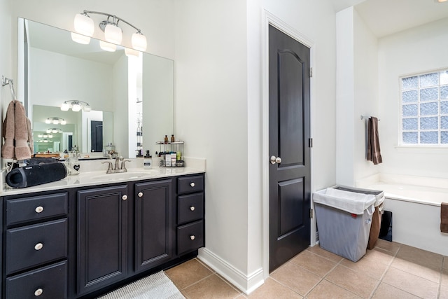 3134 Friars Bridge Pass, Franklin, TN 37064 - full bathroom featuring tile patterned flooring, vanity, and a bath