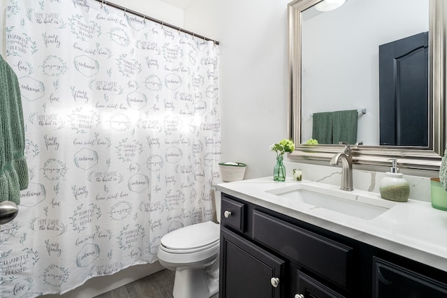 3134 Friars Bridge Pass, Franklin, TN 37064 - bathroom featuring vanity, a shower with shower curtain, and wood finished floors