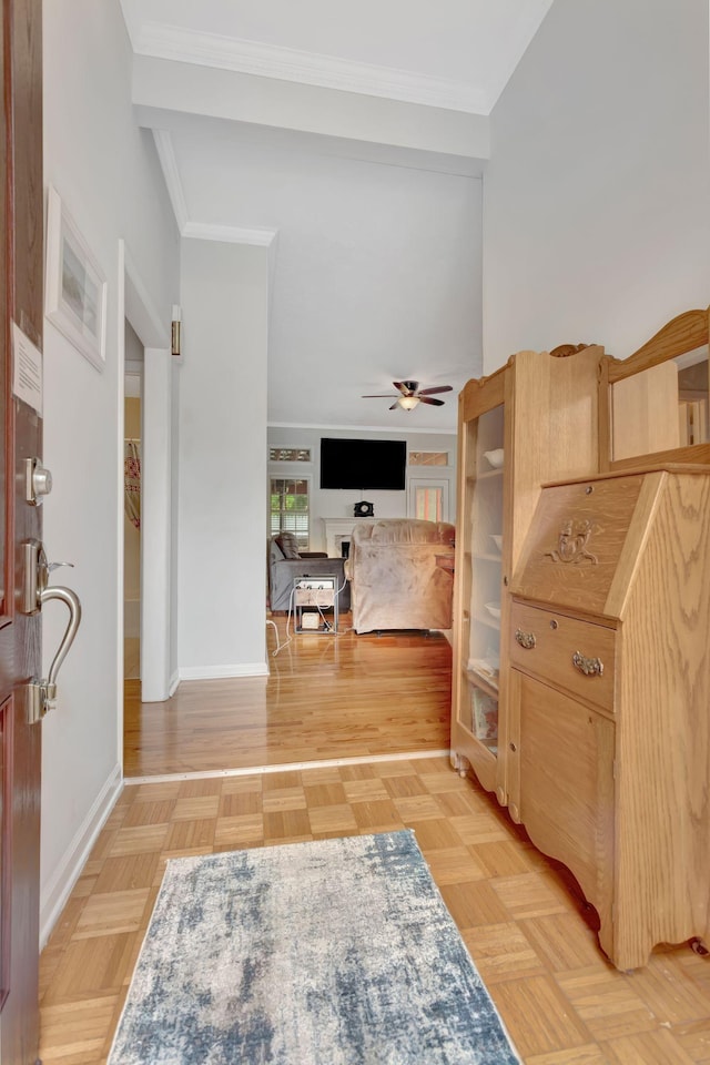 1707 University Dr, Columbia, TN 38401 - hall with ornamental molding and baseboards