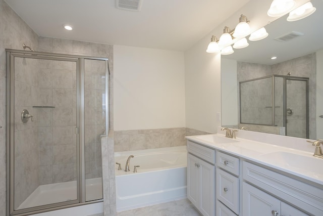 3419 Deerchase Cir, Murfreesboro, TN 37129 - full bath with a garden tub, double vanity, and a shower stall