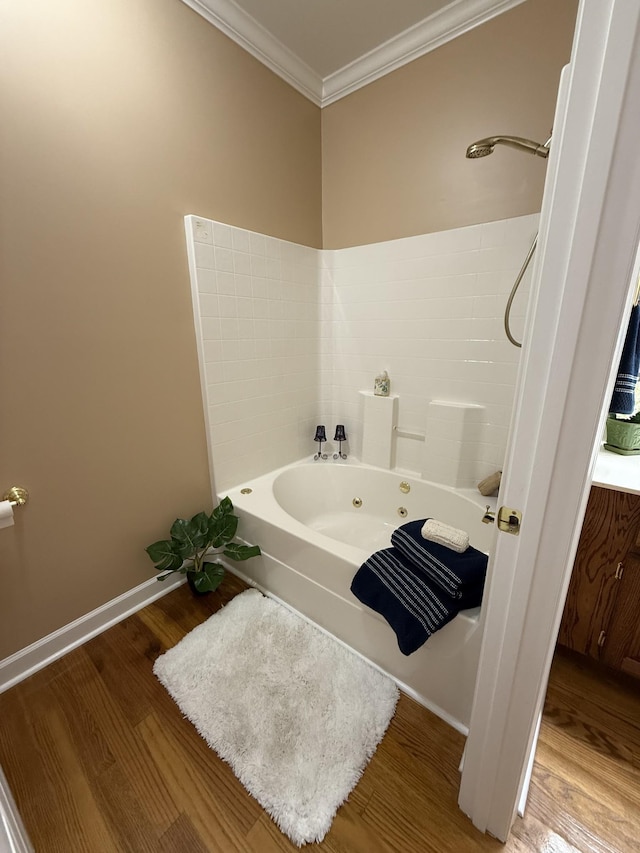 407 Robins St, Lawrenceburg, TN 38464 - bathroom with crown molding and wood finished floors