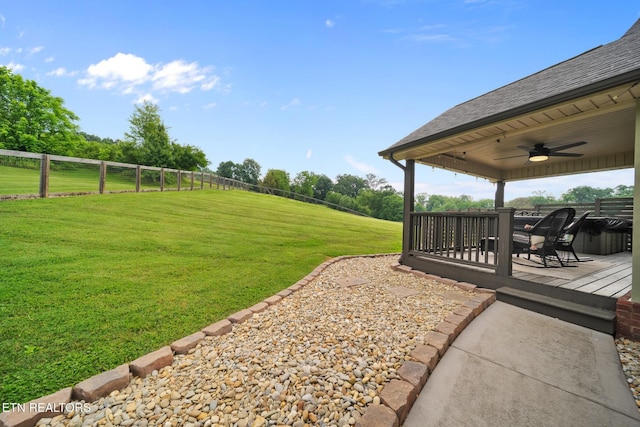 8012 Campbells Point Rd, Corryton, TN 37721 - view of yard with ceiling fan and a wooden deck