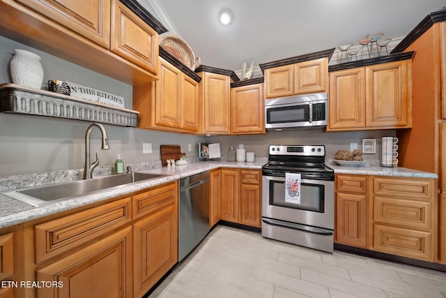 8012 Campbells Point Rd, Corryton, TN 37721 - kitchen featuring stainless steel appliances, light countertops, and light tile patterned floors