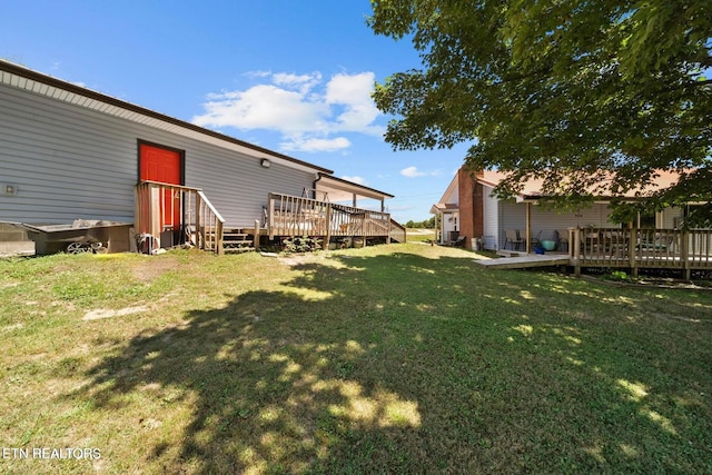 1016 Swan Pond Circle Rd, Harriman, TN 37748 - view of green lawn featuring a wooden deck