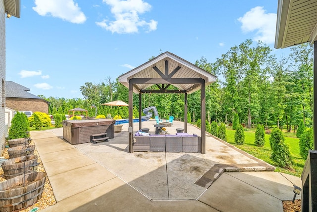 1150 Reda Dr, Clarksville, TN 37042 - view of patio featuring a hot tub, outdoor lounge area, and an outdoor pool
