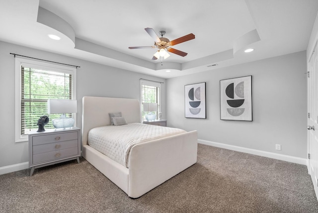 1150 Reda Dr, Clarksville, TN 37042 - bedroom featuring recessed lighting, a raised ceiling, carpet floors, and ceiling fan