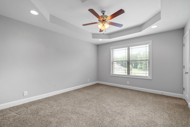 1150 Reda Dr, Clarksville, TN 37042 - carpeted spare room with recessed lighting, a raised ceiling, and ceiling fan