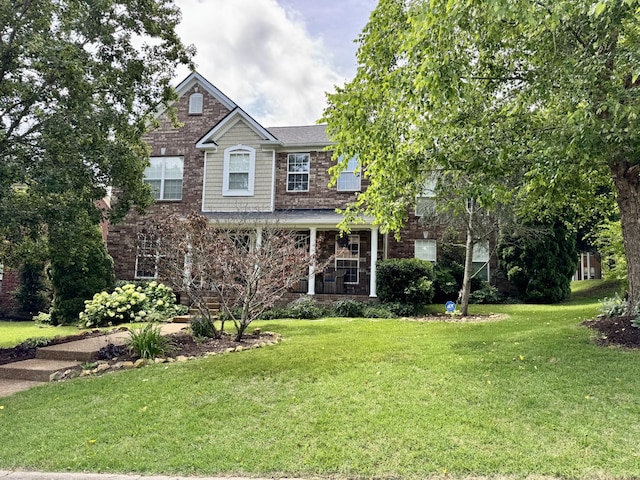 1209 Habersham Way, Franklin, TN 37067 - view of front of home with a front yard and brick siding