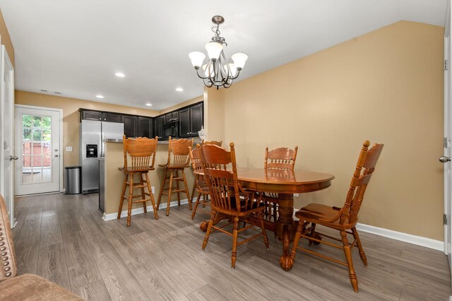 286 Killian Way, Mount Juliet, TN 37122 - dining area with light wood-type flooring, a chandelier, and recessed lighting