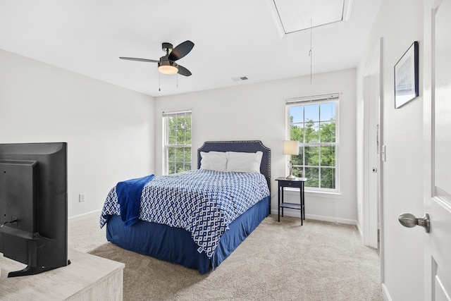 2003 Solomon Ct, Spring Hill, TN 37174 - bedroom featuring attic access, carpet, and ceiling fan