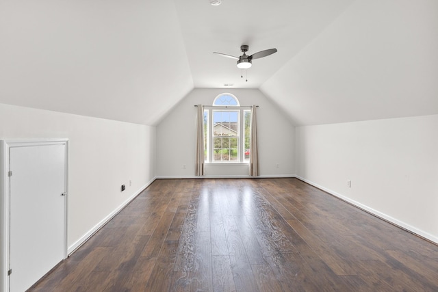 2003 Solomon Ct, Spring Hill, TN 37174 - additional living space featuring dark wood-type flooring, a ceiling fan, and lofted ceiling