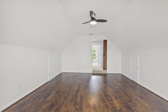 2003 Solomon Ct, Spring Hill, TN 37174 - bonus room featuring ceiling fan, dark wood-style floors, and vaulted ceiling