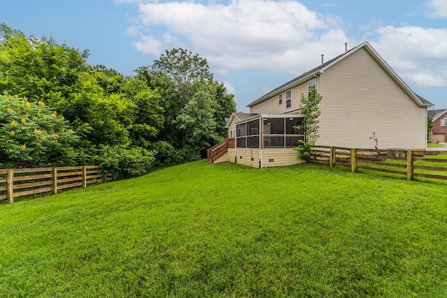 2003 Solomon Ct, Spring Hill, TN 37174 - fenced backyard featuring a sunroom and stairway