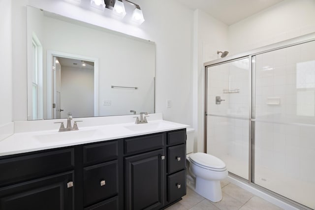 4316 Summercrest Blvd Unit 713, Antioch, TN 37013 - full bath featuring double vanity, a stall shower, and tile patterned floors
