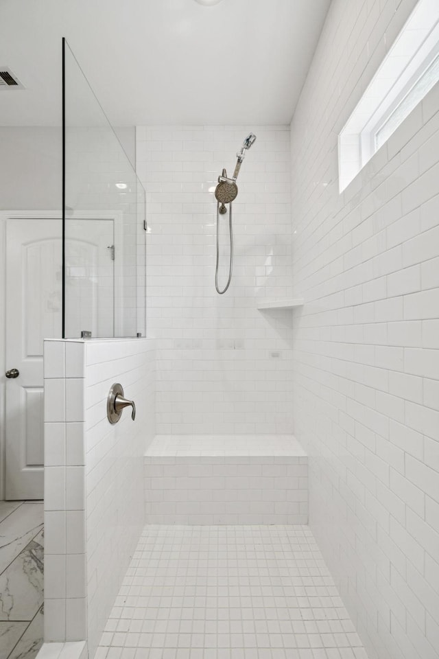 321 Twelve Oaks Ln, Lebanon, TN 37087 - full bathroom with tiled shower and marble look tiles