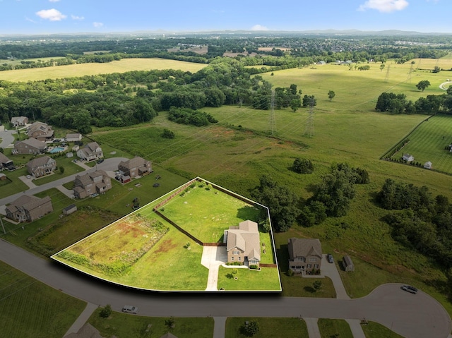 321 Twelve Oaks Ln, Lebanon, TN 37087 - aerial view of sparsely populated area featuring property parcel outlined