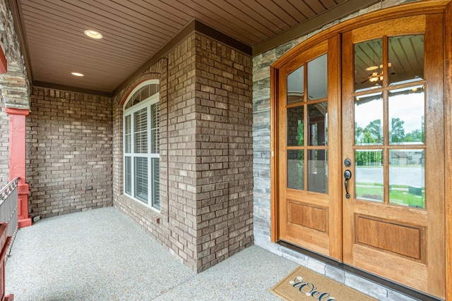 429 Acacia Grove Ln, Lebanon, TN 37087 - doorway to property with french doors, a porch, and brick siding