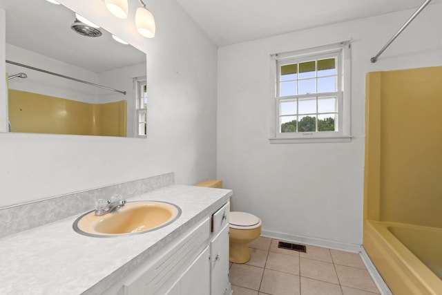2706 Walnut Ln, Murfreesboro, TN 37129 - bathroom with plenty of natural light, tile patterned flooring, vanity, and  shower combination
