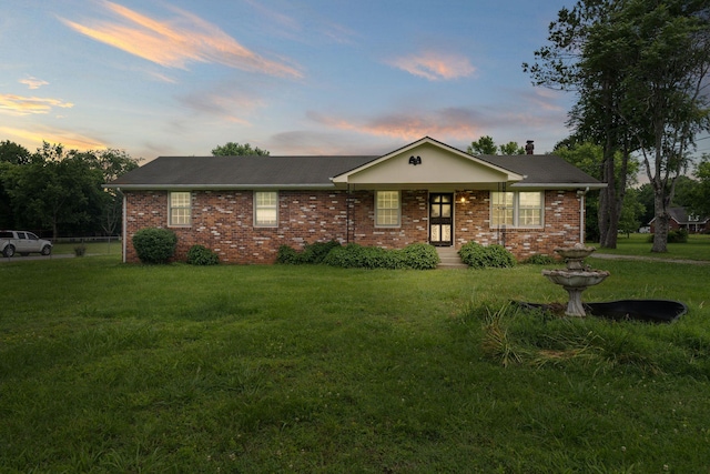 2706 Walnut Ln, Murfreesboro, TN 37129 - ranch-style house with a front lawn, brick siding, and a chimney