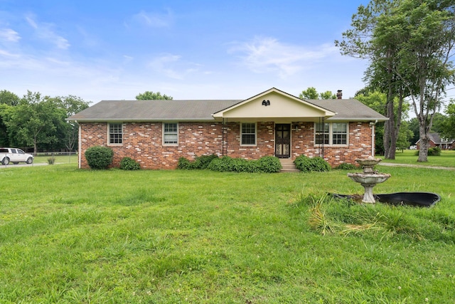 2706 Walnut Ln, Murfreesboro, TN 37129 - ranch-style home featuring a front lawn, brick siding, a chimney, and a shingled roof