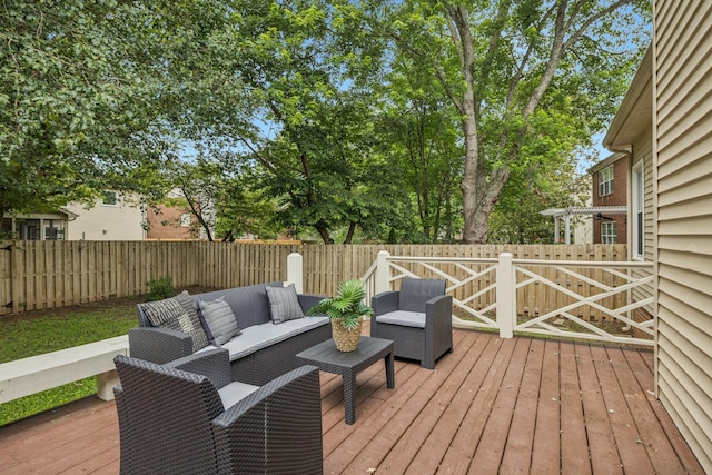 721 Shadowlawn Ct, Franklin, TN 37069 - wooden deck with an outdoor hangout area and a fenced backyard