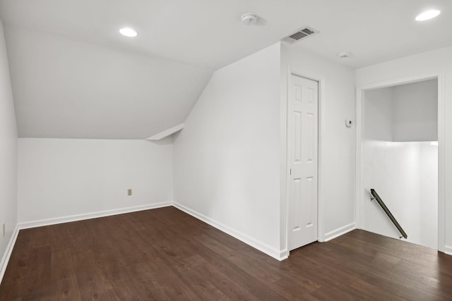 721 Shadowlawn Ct, Franklin, TN 37069 - bonus room with dark wood finished floors, vaulted ceiling, and recessed lighting