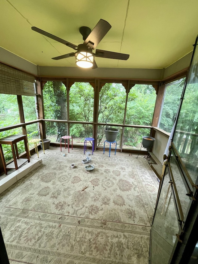412 Howard Cir, Chattanooga, TN 37411 - unfurnished sunroom featuring a ceiling fan