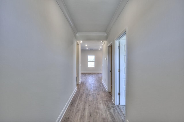 2269 Kai Dr, Murfreesboro, TN 37129 - hallway with ornamental molding and light wood-type flooring