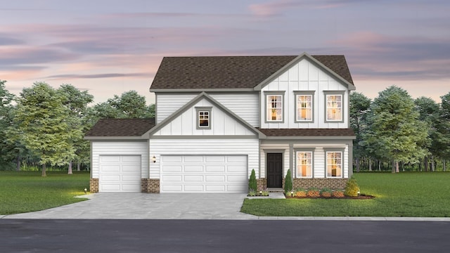 2269 Kai Dr, Murfreesboro, TN 37129 - view of front facade with a shingled roof, driveway, and a front lawn