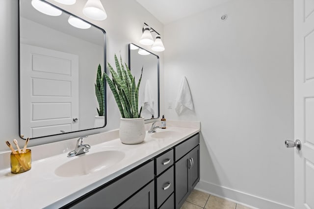 1108 Somerset Springs Dr, Spring Hill, TN 37174 - full bathroom with double vanity and tile patterned floors
