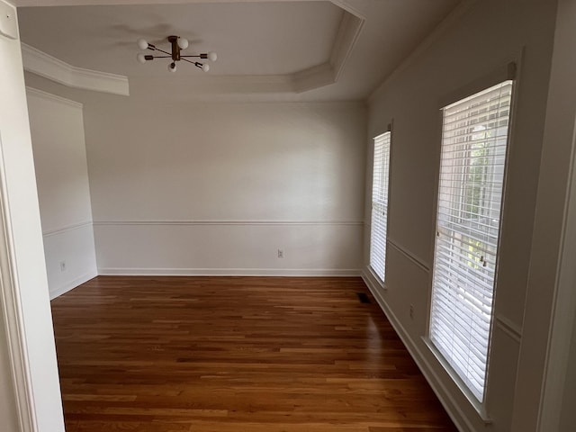 2010 Katach Ct, Spring Hill, TN 37174 - spare room featuring crown molding, wood finished floors, and a chandelier