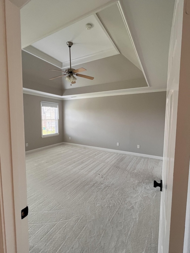 2010 Katach Ct, Spring Hill, TN 37174 - carpeted empty room with a raised ceiling, a ceiling fan, and crown molding