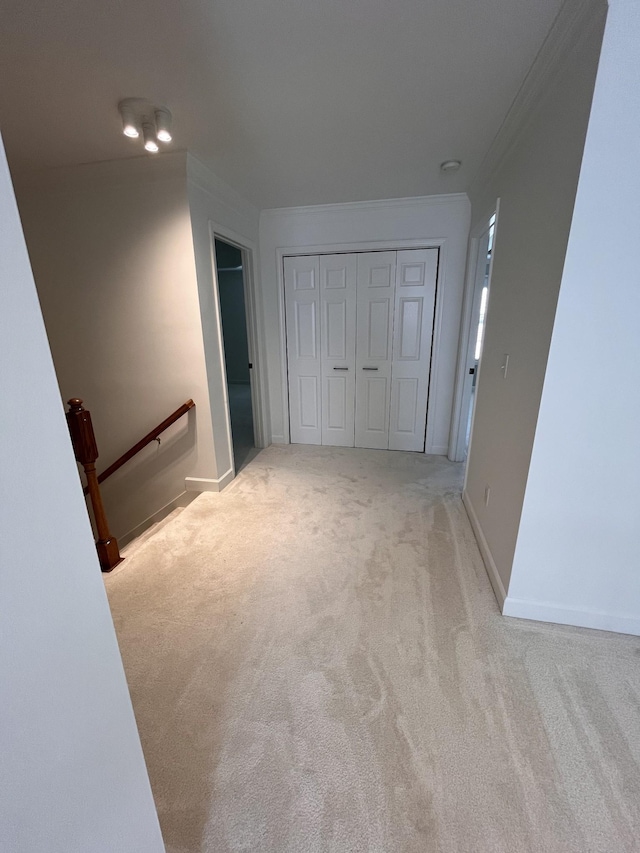 2010 Katach Ct, Spring Hill, TN 37174 - corridor with an upstairs landing, carpet, and crown molding