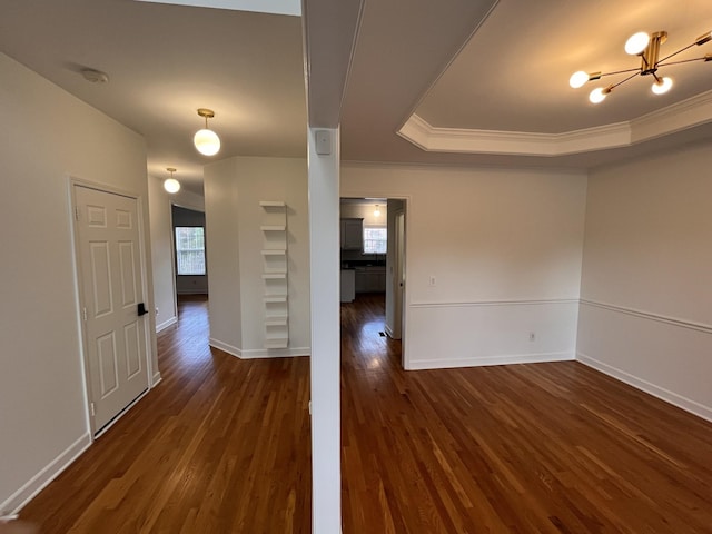 2010 Katach Ct, Spring Hill, TN 37174 - empty room with ornamental molding, dark wood-style floors, and a chandelier