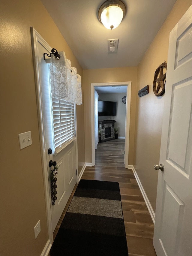 532 Douglas Ln, Lafayette, TN 37083 - corridor with dark wood-style flooring and baseboards