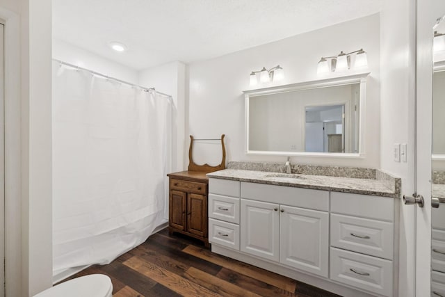 1710 New Highway 7, Columbia, TN 38401 - full bathroom with vanity, wood finished floors, and a shower with curtain