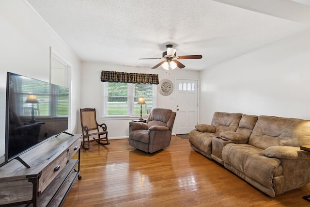 1710 New Highway 7, Columbia, TN 38401 - living area featuring a ceiling fan, hardwood / wood-style flooring, and a textured ceiling