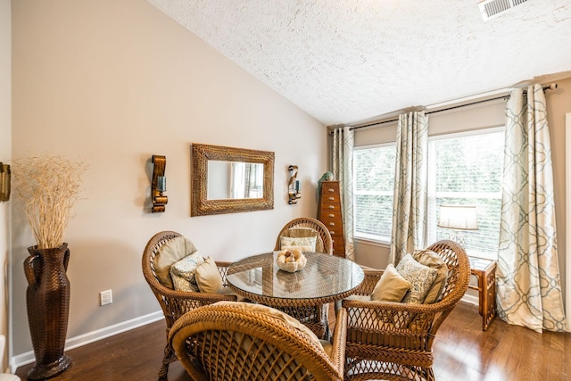 395 Devon Chase Hl Unit 3002, Gallatin, TN 37066 - dining room with a textured ceiling, vaulted ceiling, and dark wood finished floors