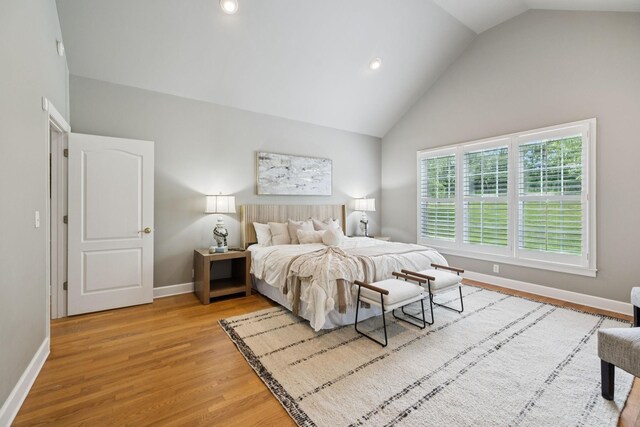 1387 Floyd Rd, Eagleville, TN 37060 - bedroom with light wood finished floors, recessed lighting, and high vaulted ceiling