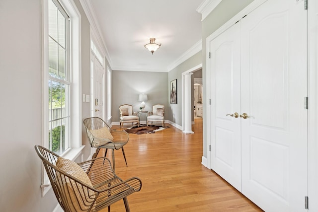 1387 Floyd Rd, Eagleville, TN 37060 - sitting room with ornamental molding, ornate columns, and light wood-style floors